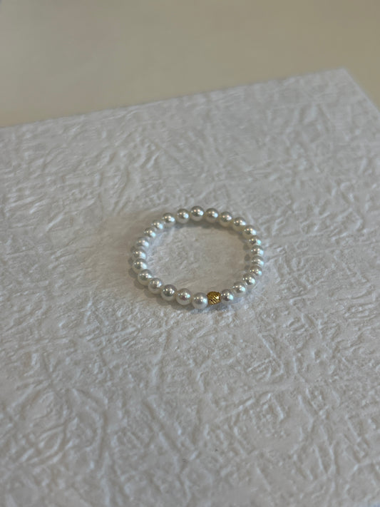 Freshwater pearl Baby pearl ring elastic style