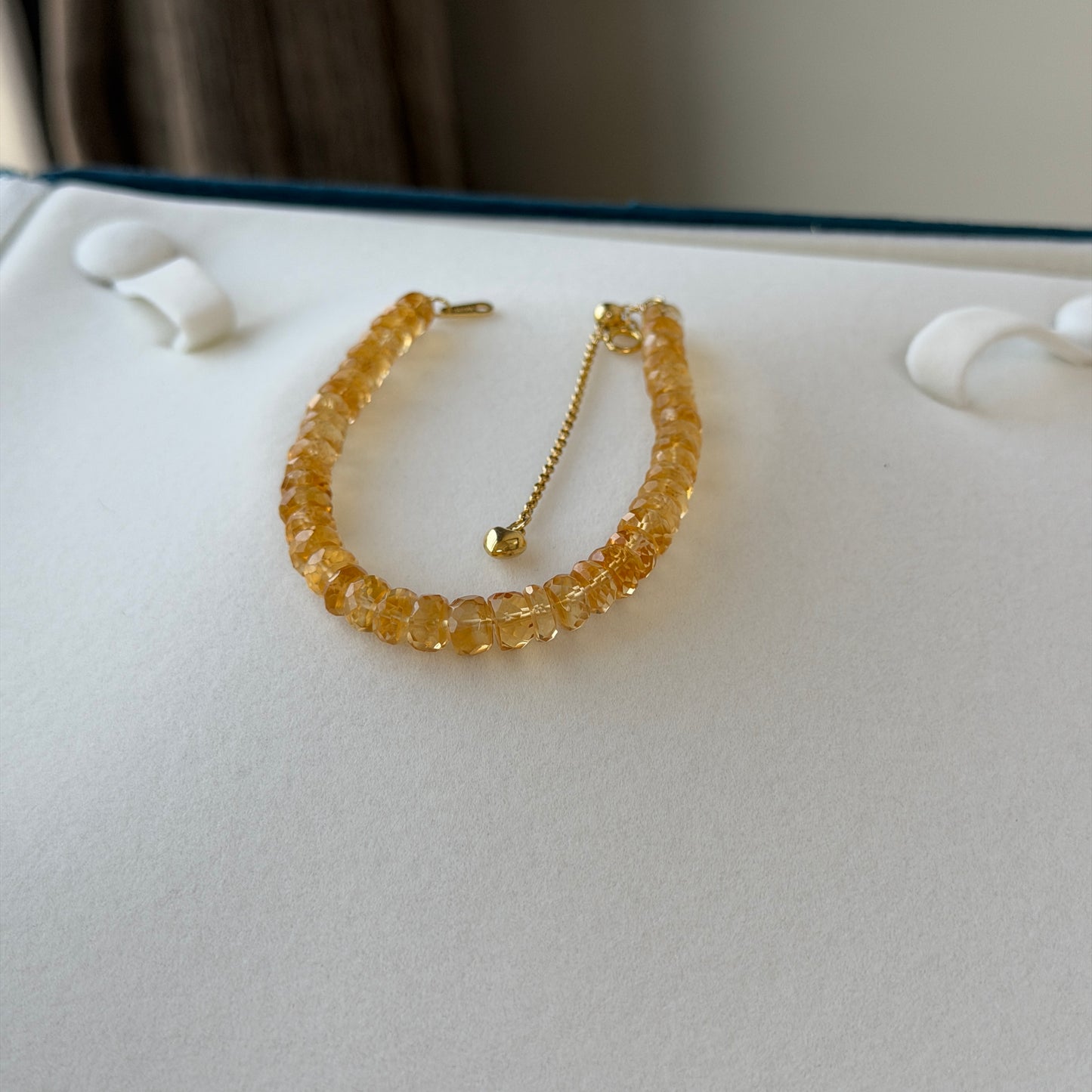 Yellow citrine crystal bracelet s925