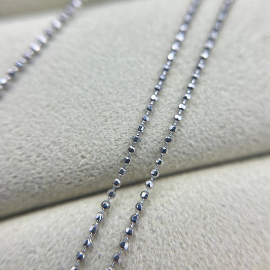 50cm Length Adjustable s925 Sterling Silver White Gold Plated Chain