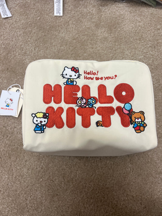 Hello Kitty Large Cosmetic Bag with embroidery details