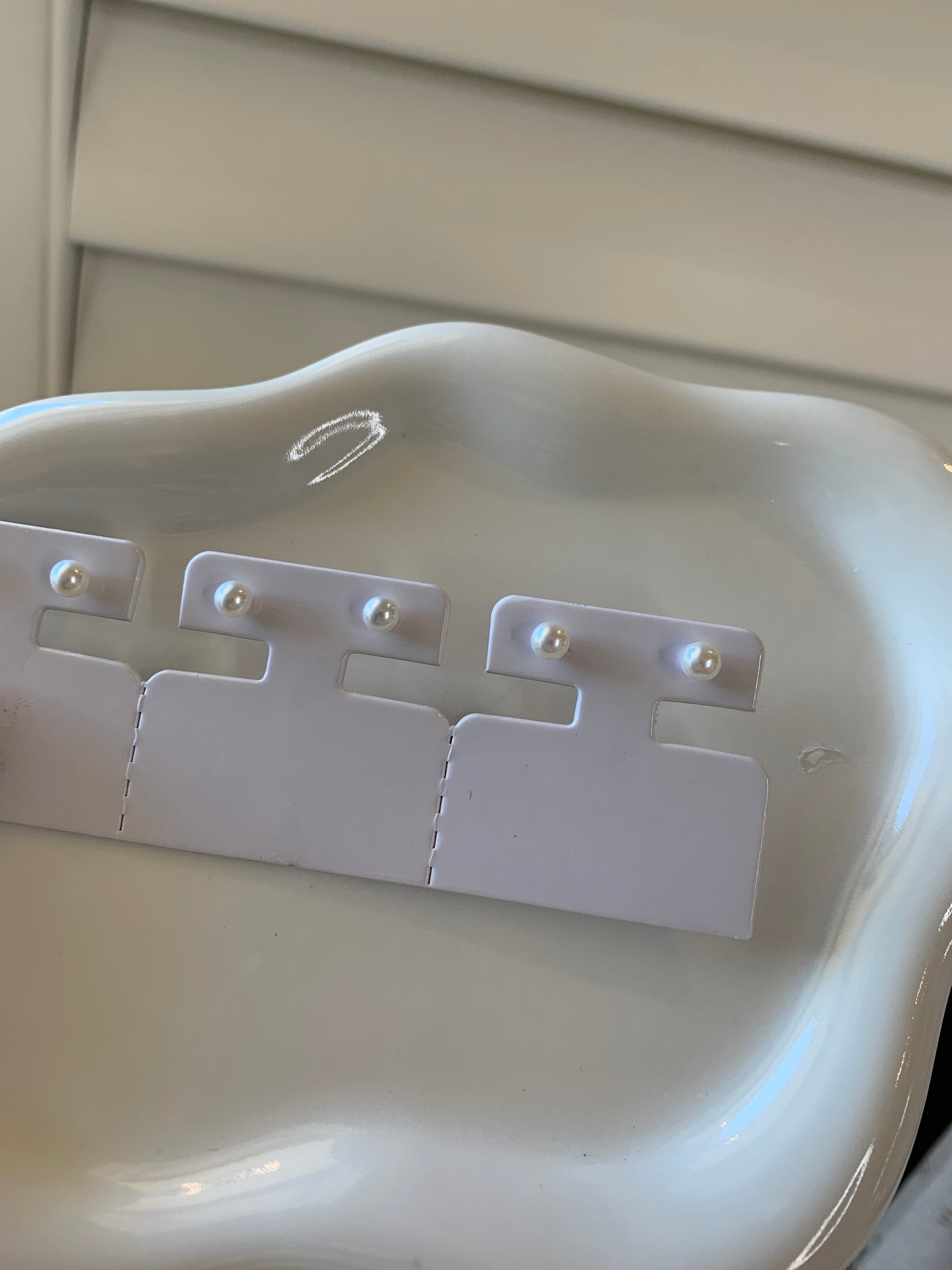 4-5mm round shape freshwater pearl earring stud s925