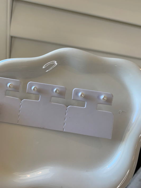 4-5mm round shape freshwater pearl earring stud s925